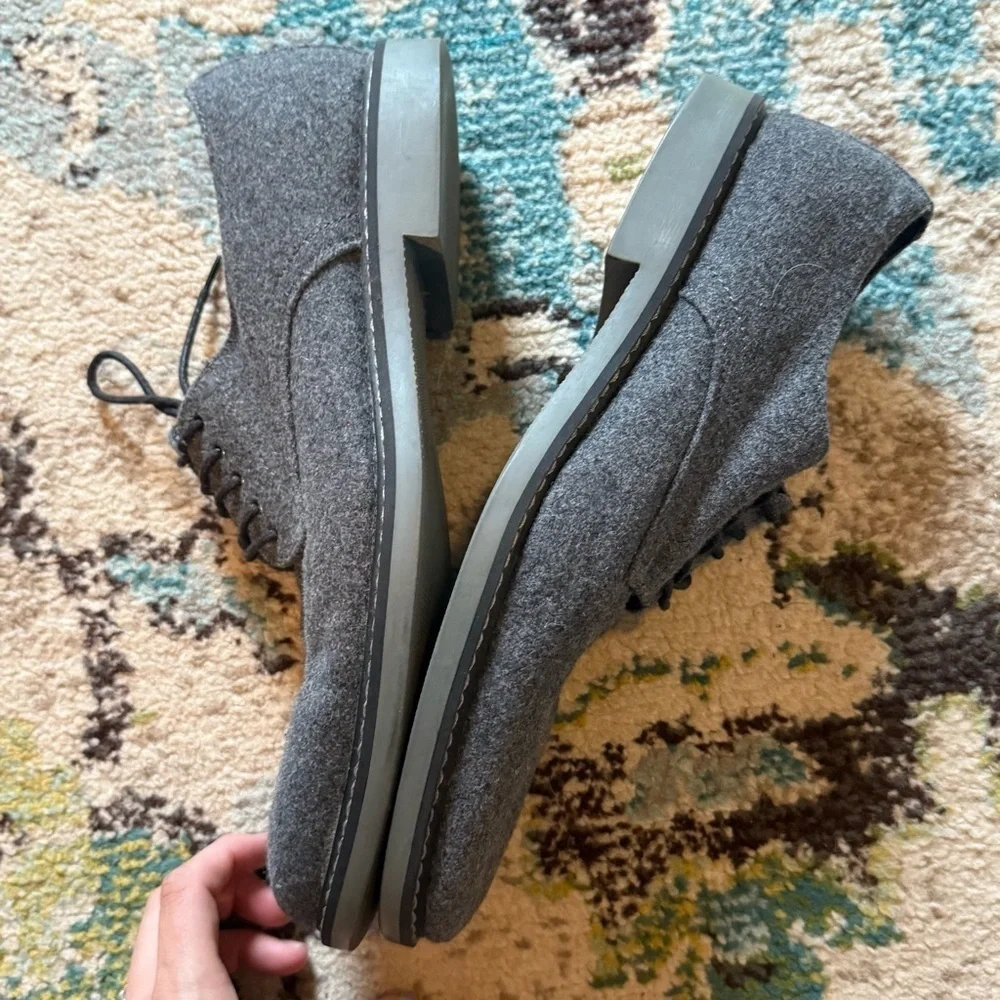Gray Men's Wool Public Opinion Oxford Shoes